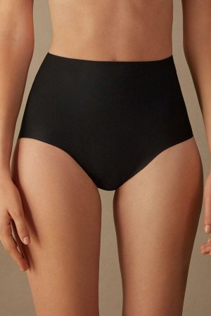 Majtki Intimissimi Raw-Cut Microfiber Briefs Damskie Czarne | PL3613GL