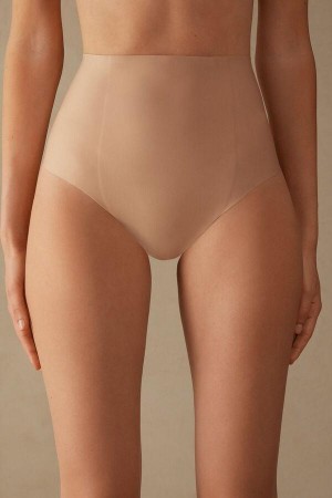Majtki Intimissimi Raw-Cut Microfiber French Knickers Damskie Beżowe | PL3732MA