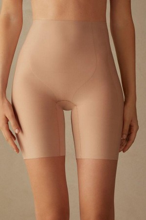 Majtki Intimissimi Raw-Cut Microfiber Shorts Damskie Beżowe | PL3731QZ