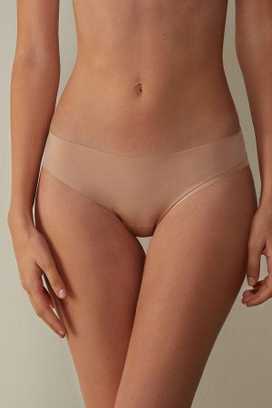 Majtki Intimissimi Seamless Microfiber Damskie Beżowe | PL3635AP