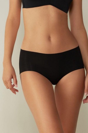 Majtki Intimissimi Seamless Supima® Bawełniane Hipster Damskie Czarne | PL3723OR