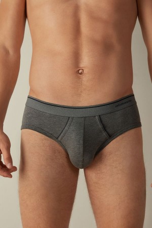 Majtki Intimissimi Supima Bawełniane with Visible Elastic Męskie Jasny Szare Niebieskie | PL3373ZG