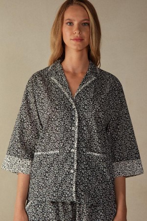 Piżama Intimissimi A Floral Affair Płócienne Shirt Damskie Szare | PL3886WY