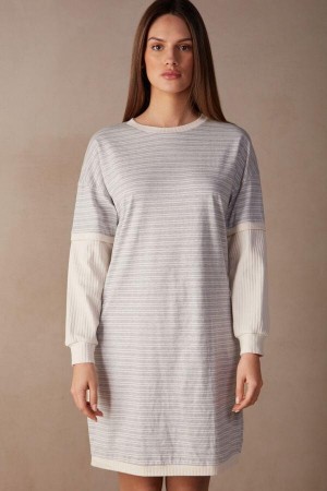 Piżama Intimissimi Codzienne Sunday Long Sleeve Nightshirt Damskie Szare Głęboka Żółte Beżowe | PL3839GL