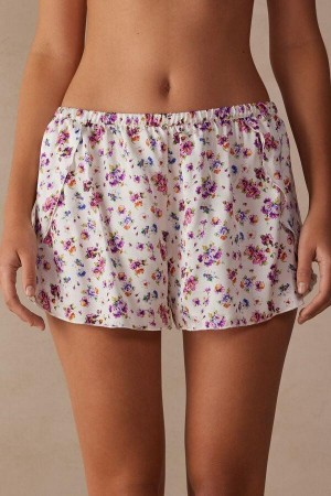 Piżama Intimissimi Dreaming of Spring Satin Shorts Damskie Białe | PL4087OR