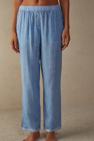 Piżama Intimissimi Early in the Morning Bawełniane Cloth Pants Damskie Głęboka Niebieskie | PL3986YU