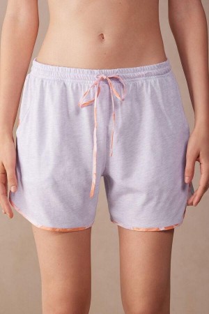 Piżama Intimissimi Iris and Apricot Supima® Ultrafresh Bawełniane Shorts Damskie Fioletowe | PL4099GL