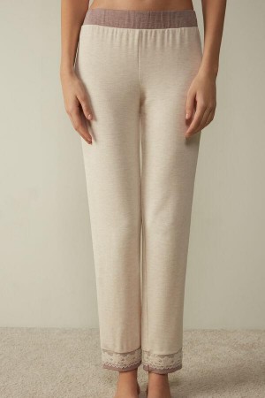 Piżama Intimissimi Klasyczne Beauty Modal and Wełna Cuffed Pants Damskie Beżowe | PL3985UT