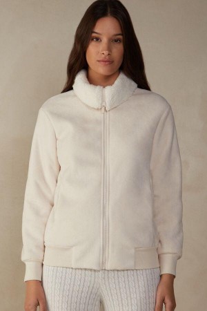 Piżama Intimissimi Lady from the Mountains Fleece Bomber Damskie Beżowe | PL3851PQ