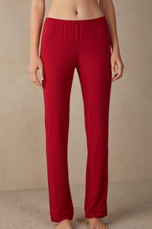 Piżama Intimissimi Long Micromodal Trousers Damskie Czerwone | PL4042WY