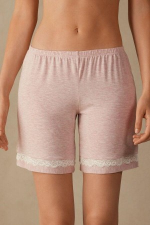 Piżama Intimissimi Modal Shorts with Koronkowe Details Damskie Głęboka Różowe | PL4066EX