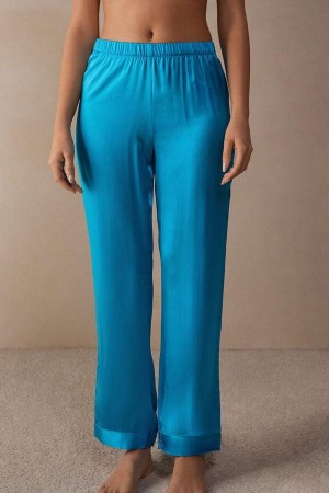 Piżama Intimissimi Silk Satin Pants Damskie Turkusowe | PL4016QZ