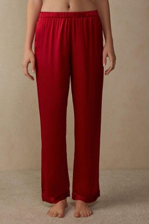 Piżama Intimissimi Silk Satin Pants Damskie Czerwone | PL3982PQ