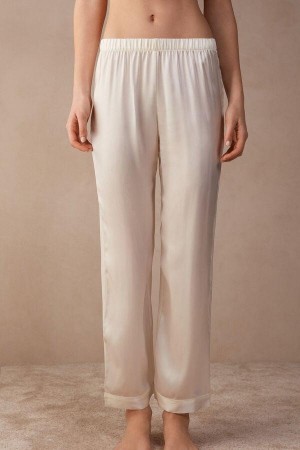 Piżama Intimissimi Silk Satin Pants Damskie Białe | PL3978FM