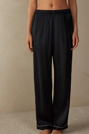Piżama Intimissimi Silk Satin Pants Damskie Czarne | PL3976HK