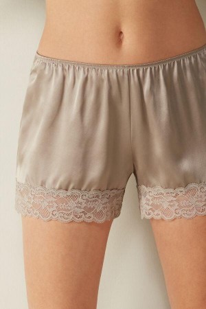Piżama Intimissimi Silk Shorts Damskie Beżowe | PL4060OR