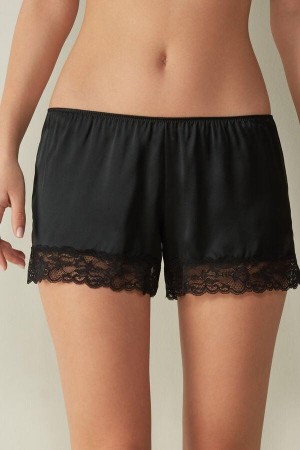Piżama Intimissimi Silk Shorts Damskie Czarne | PL4050SO