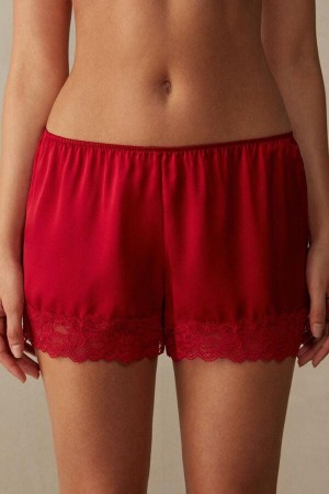 Piżama Intimissimi Silk Shorts Damskie Czerwone | PL4049DN