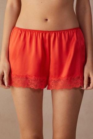 Piżama Intimissimi Silk Shorts Damskie Jasny Czerwone | PL4079HK
