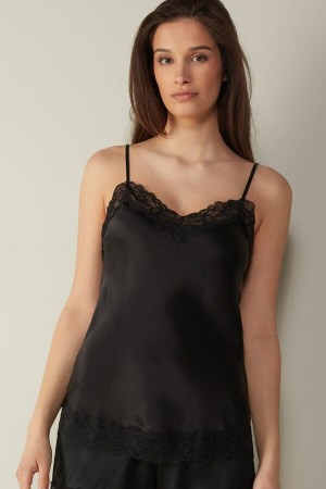 Podkoszulka Intimissimi Koronkowe and Silk Damskie Czarne | PL4386XF