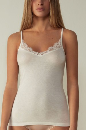 Podkoszulka Intimissimi Modal Ultralight Cashmere Blend with Koronkowe Damskie Głęboka Żółte | PL4343DN