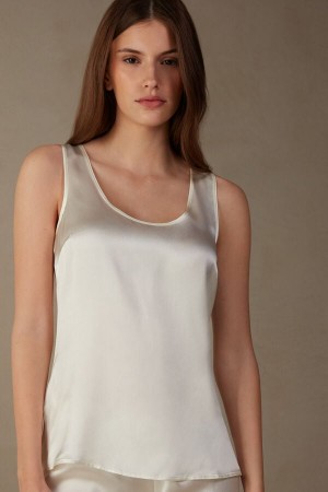 Podkoszulka Intimissimi Silk and Modal Damskie Białe | PL4342FM