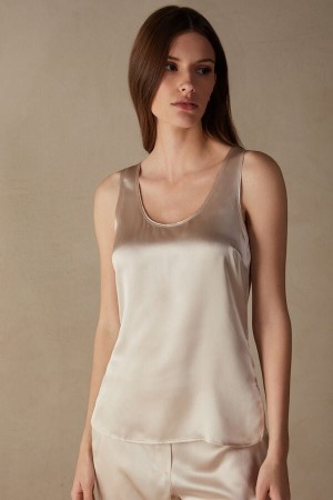 Podkoszulka Intimissimi Silk and Modal Damskie Różowe | PL4338JJ