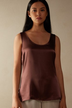 Podkoszulka Intimissimi Silk and Modal Damskie Brązowe | PL4329MA