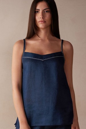 Podkoszulka Intimissimi Yacht Night Linen Damskie Niebieskie | PL4290FM