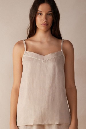 Podkoszulka Intimissimi Yacht Night Linen Damskie Beżowe | PL4280VD
