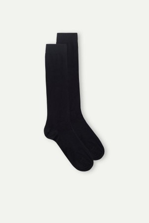 Skarpetki Intimissimi Long in Stretch Supima® Bawełniane Męskie Czarne | PL3277QZ
