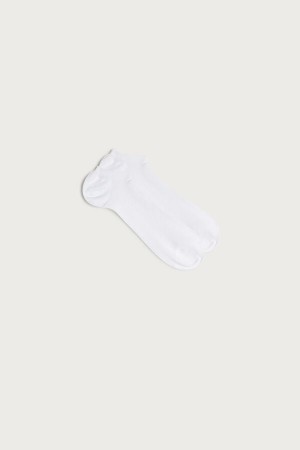 Skarpetki Intimissimi Tartan Bawełniane Żebrowany Trainer Męskie Białe | PL3263GL