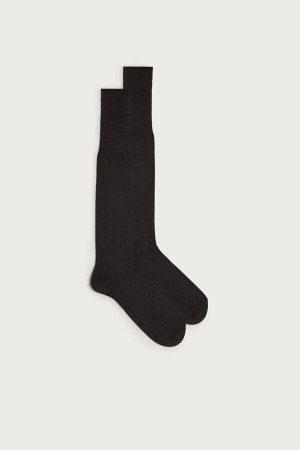 Skarpetki Intimissimi Wysokie Cashmere-Silk-Bawełniane Blend Męskie Ciemny Szare | PL3283DN