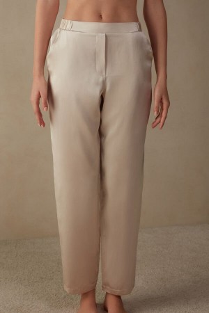 Spodnie Intimissimi Prosty Silk Damskie Różowe | PL4265SO