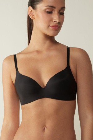 Staniki Intimissimi Adele Triangle in Ultralight Microfiber Damskie Czarne | PL4633IS