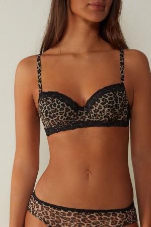 Staniki Intimissimi Animal Vibes Sofia Balconette Damskie Czarne | PL4973NB