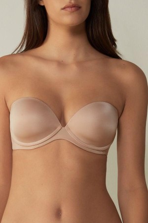 Staniki Intimissimi Anna Bandeau in Ultralight Microfiber Damskie Beżowe | PL4840UT