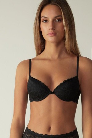 Staniki Intimissimi Bellissima Push-up in Koronkowe Damskie Czarne | PL4736OR